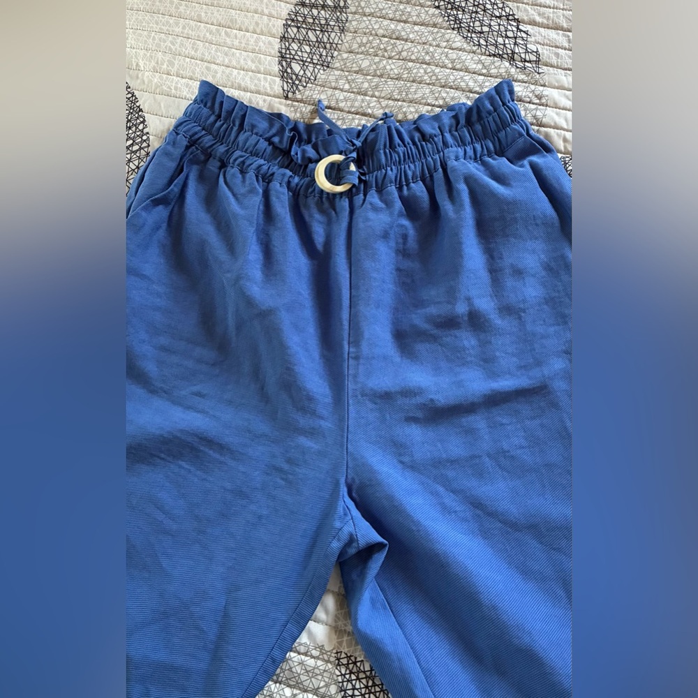 ZARA WOMAN Blue Elastic Waist Pants - Picture 2 of 10